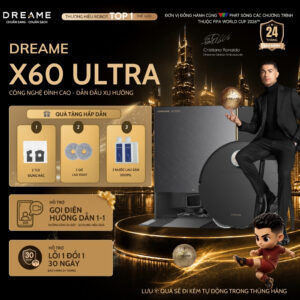 Robot hút bụi thông minh Dreame X60 Ultra – Bản Quốc Tế, lực hút 36.000 Pa