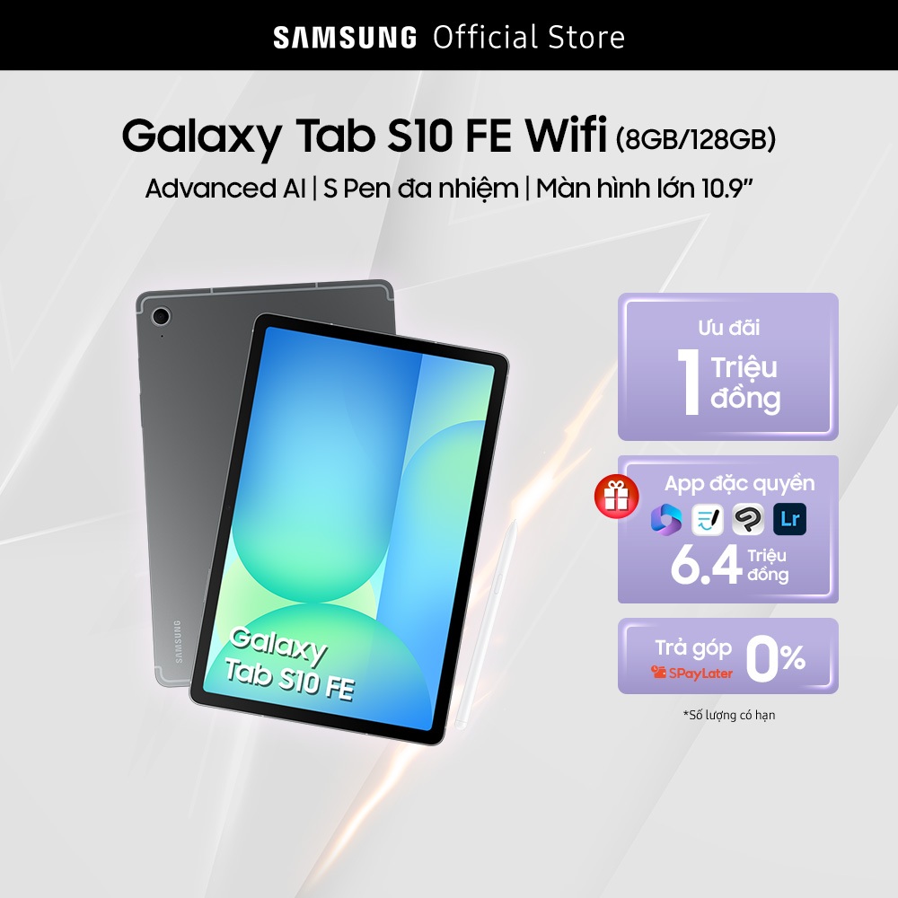 Máy tính bảng Samsung Galaxy Tab S10 FE Wifi 8GB/128GB