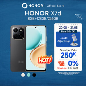 Điện thoại Honor X7d 8GB/128GB – pin 6.500 mAh, camera 108MP, bảo hành 18 tháng