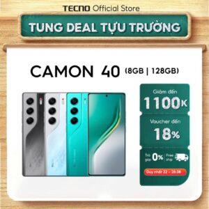 Điện thoại Tecno Camon 40 8GB/128GB – AMOLED 120Hz, pin 5.200 mAh