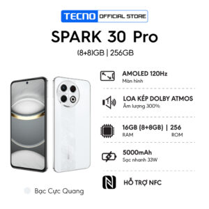Điện thoại Tecno Spark 30 Pro 8GB/256GB – AMOLED 120Hz, NFC, loa kép - ảnh 2