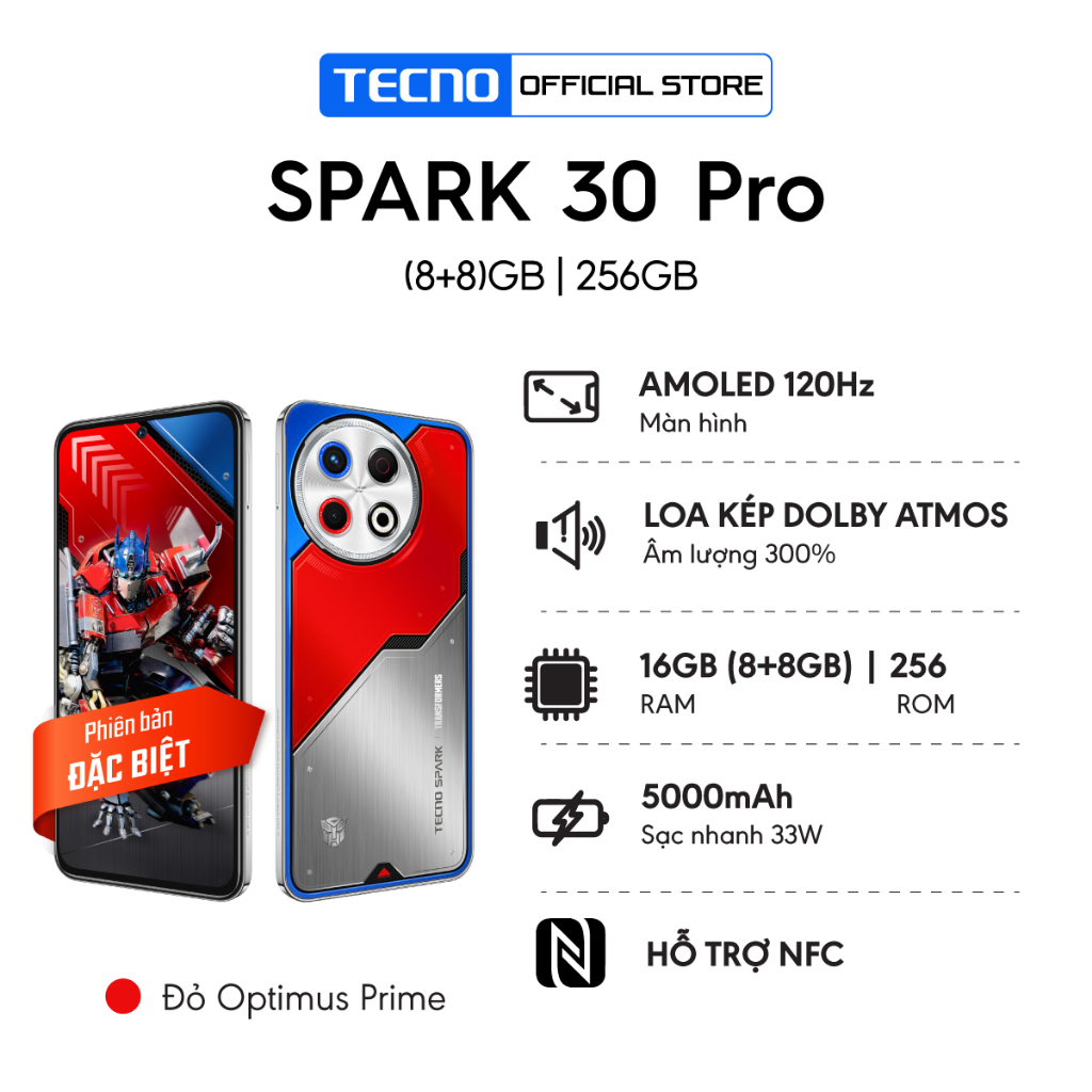 Điện thoại Tecno Spark 30 Pro 8GB/256GB – AMOLED 120Hz, NFC, loa kép - ảnh 4