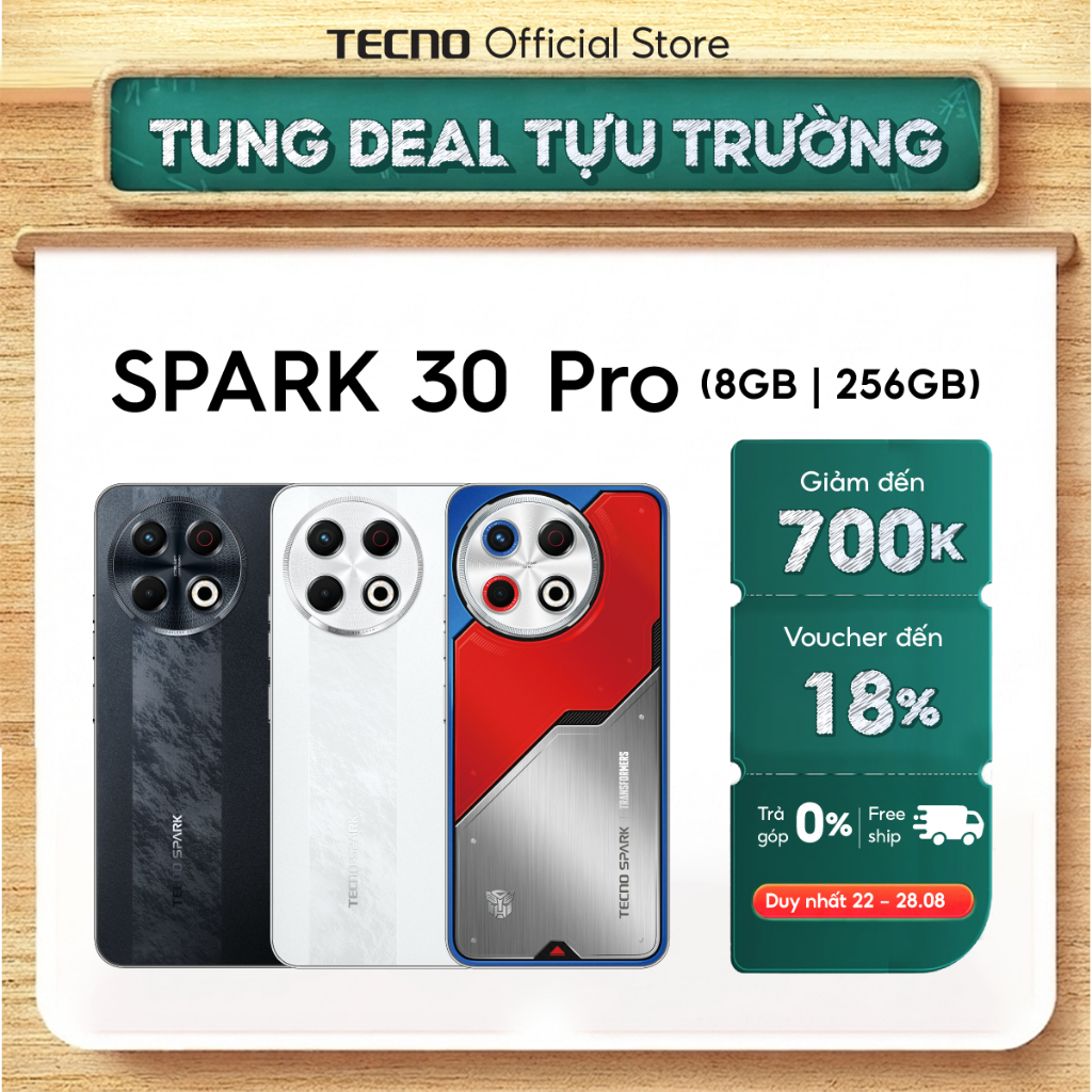 Điện thoại Tecno Spark 30 Pro 8GB/256GB – AMOLED 120Hz, NFC, loa kép