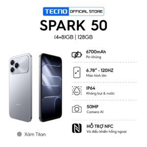 Điện thoại Tecno Spark 50 4GB/128GB – pin 6.700 mAh, camera AI 50MP - ảnh 3