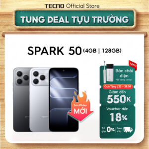 Điện thoại Tecno Spark 50 4GB/128GB – pin 6.700 mAh, camera AI 50MP