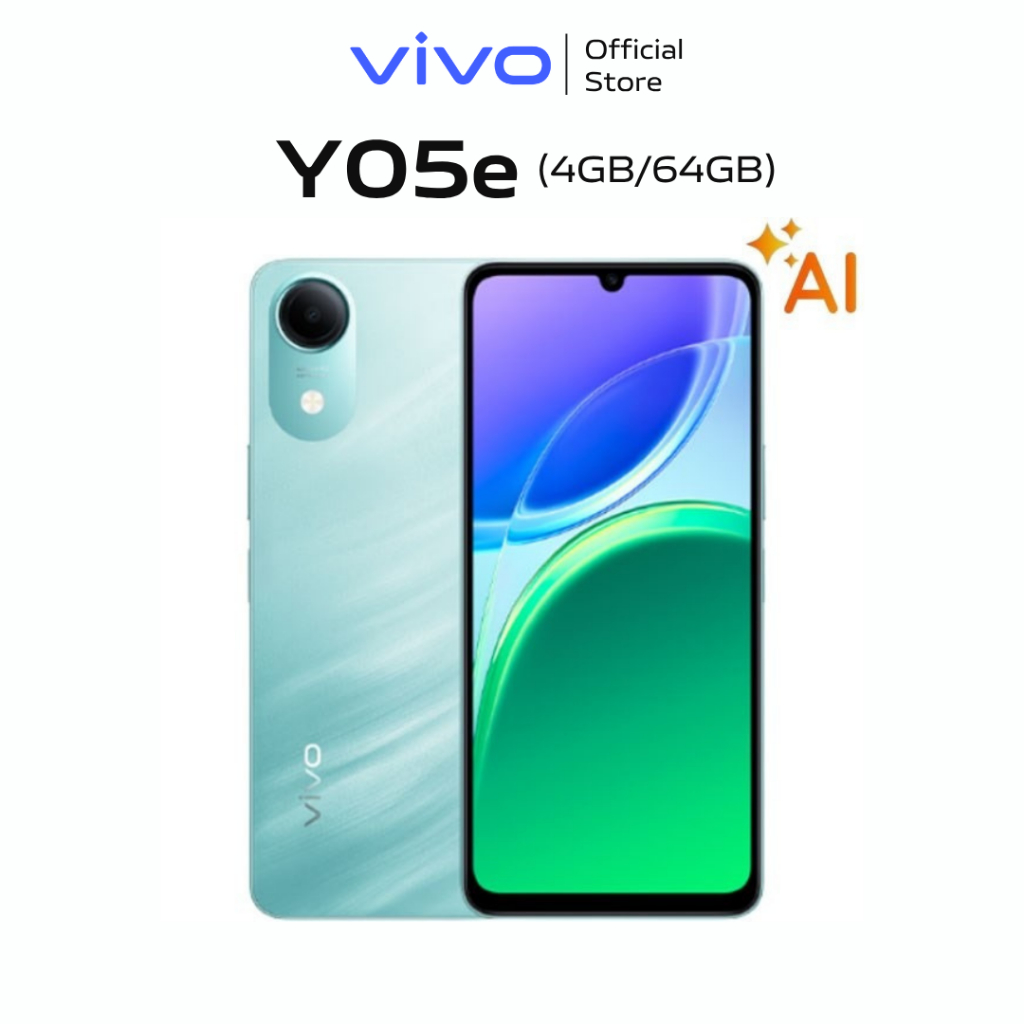 Điện thoại vivo Y05e 4GB/64GB – pin 5.150 mAh, chính hãng, 1 đổi 1 tháng đầu